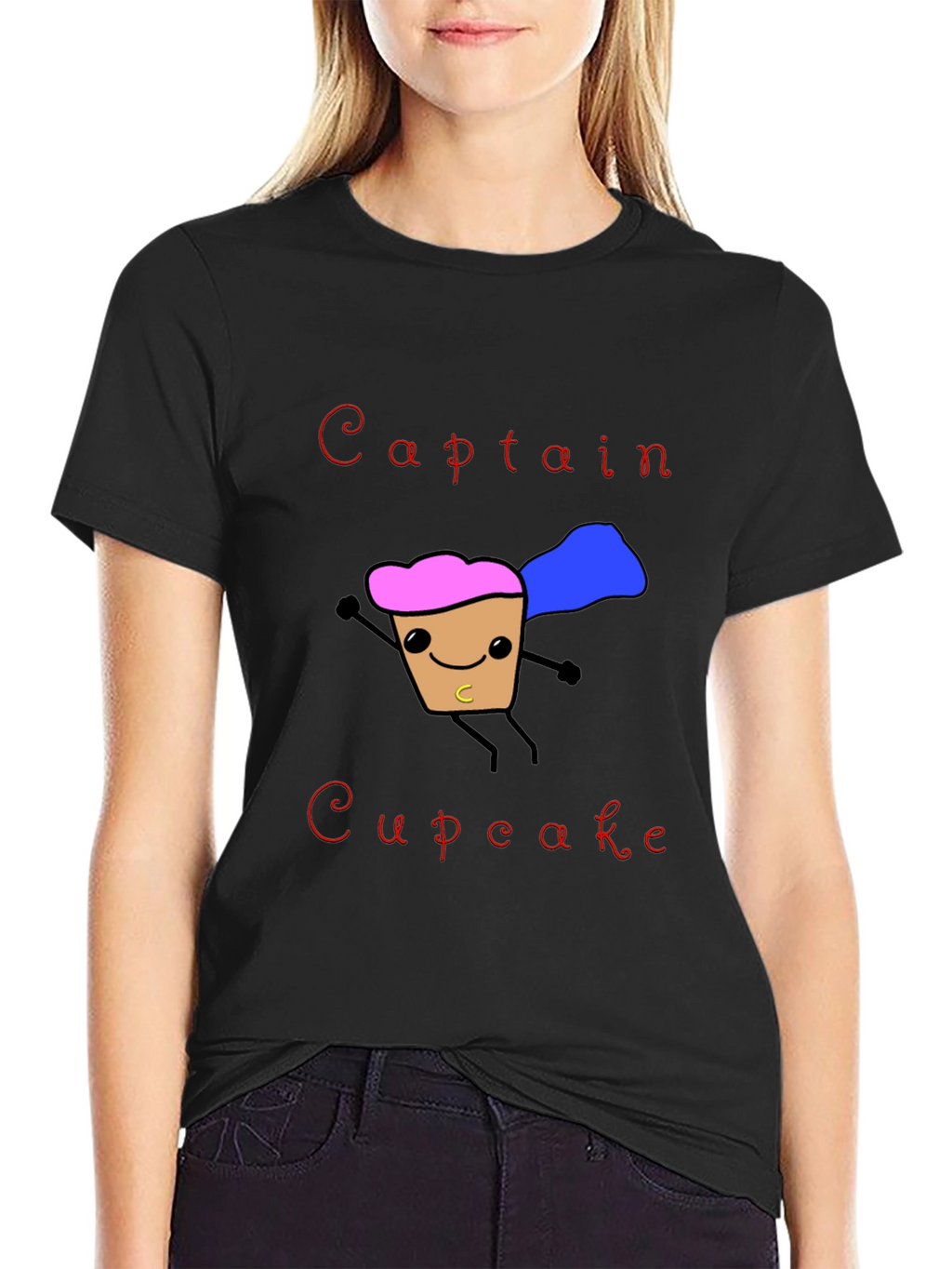 Captain Cupcake T-Shirt Funny Hero Graphic Tee