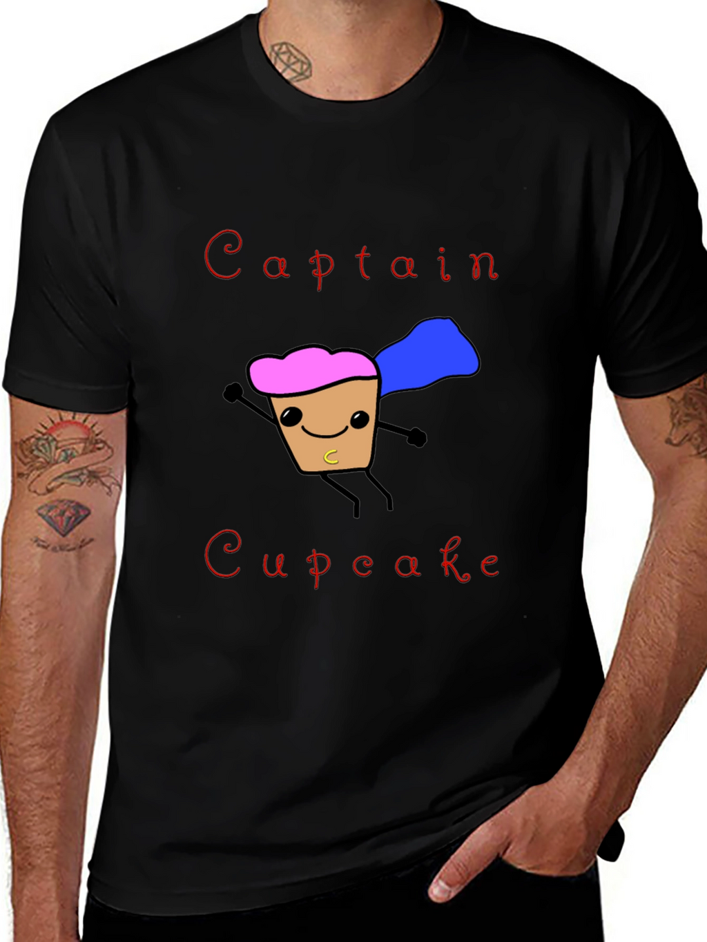 Captain Cupcake T-Shirt Funny Hero Graphic Tee