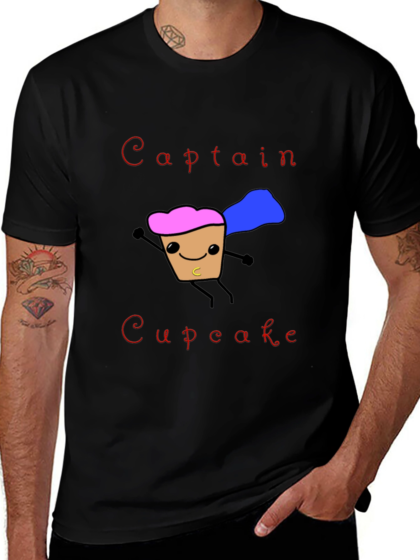 Captain Cupcake T-Shirt Funny Hero Graphic Tee