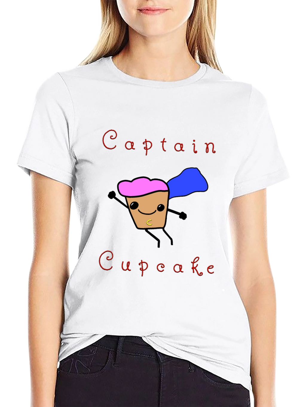 Captain Cupcake T-Shirt Funny Hero Graphic Tee
