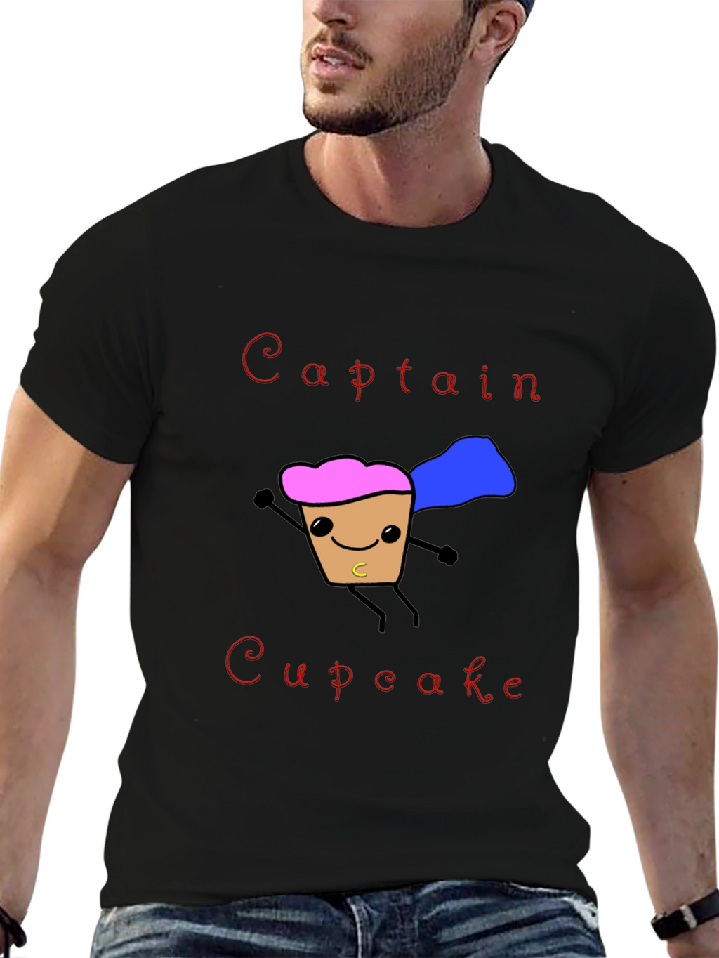 Captain Cupcake T-Shirt Funny Hero Graphic Tee