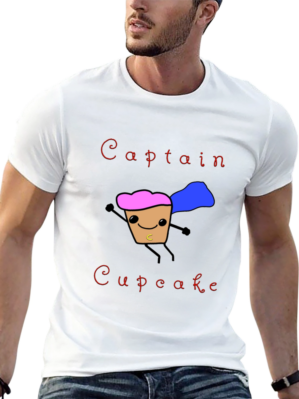 Captain Cupcake T-Shirt Funny Hero Graphic Tee
