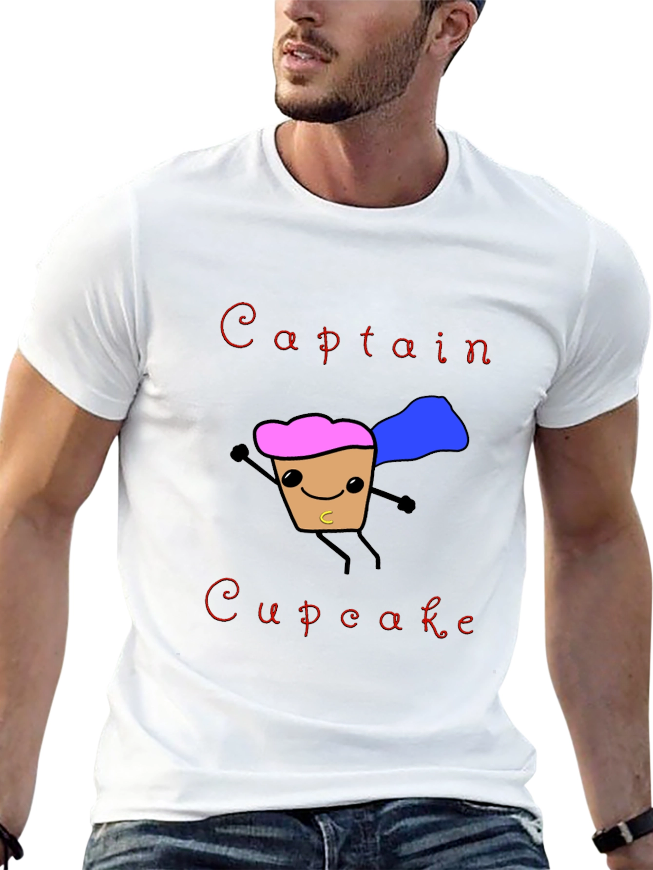 Captain Cupcake T-Shirt Funny Hero Graphic Tee