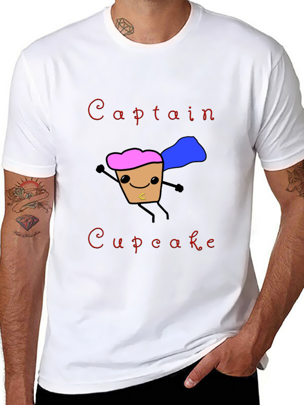 Captain Cupcake T-Shirt Funny Hero Graphic Tee