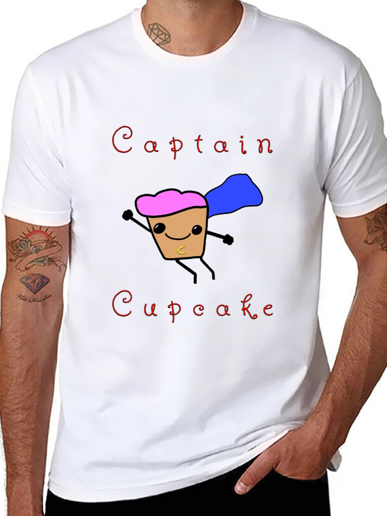Captain Cupcake T-Shirt Funny Hero Graphic Tee