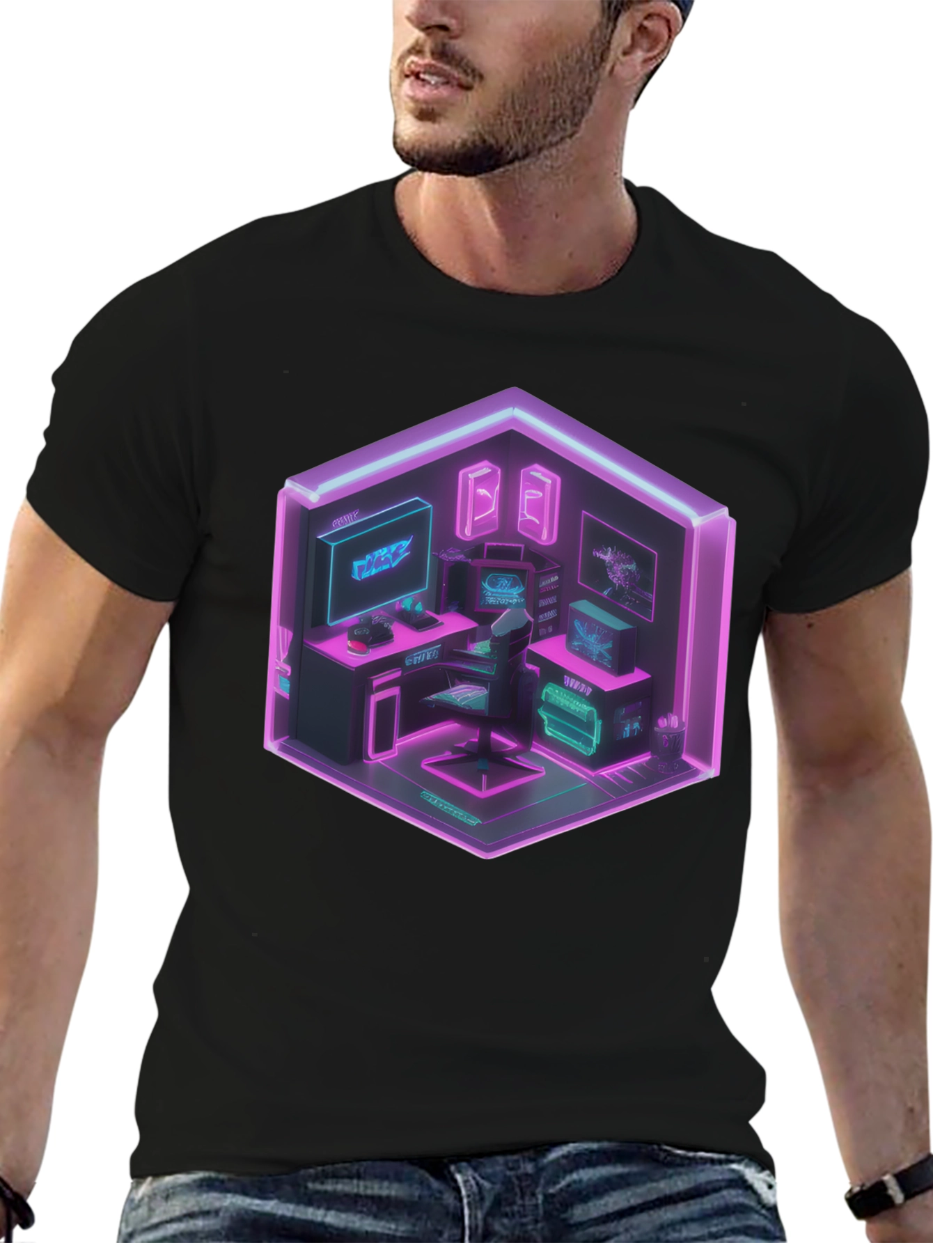 Cyberpunk Gaming Room T-Shirt