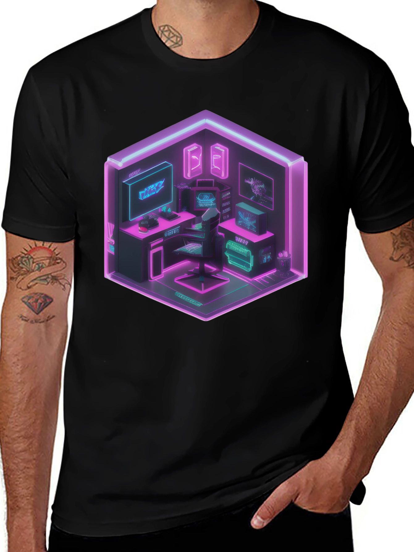 Cyberpunk Gaming Room T-Shirt
