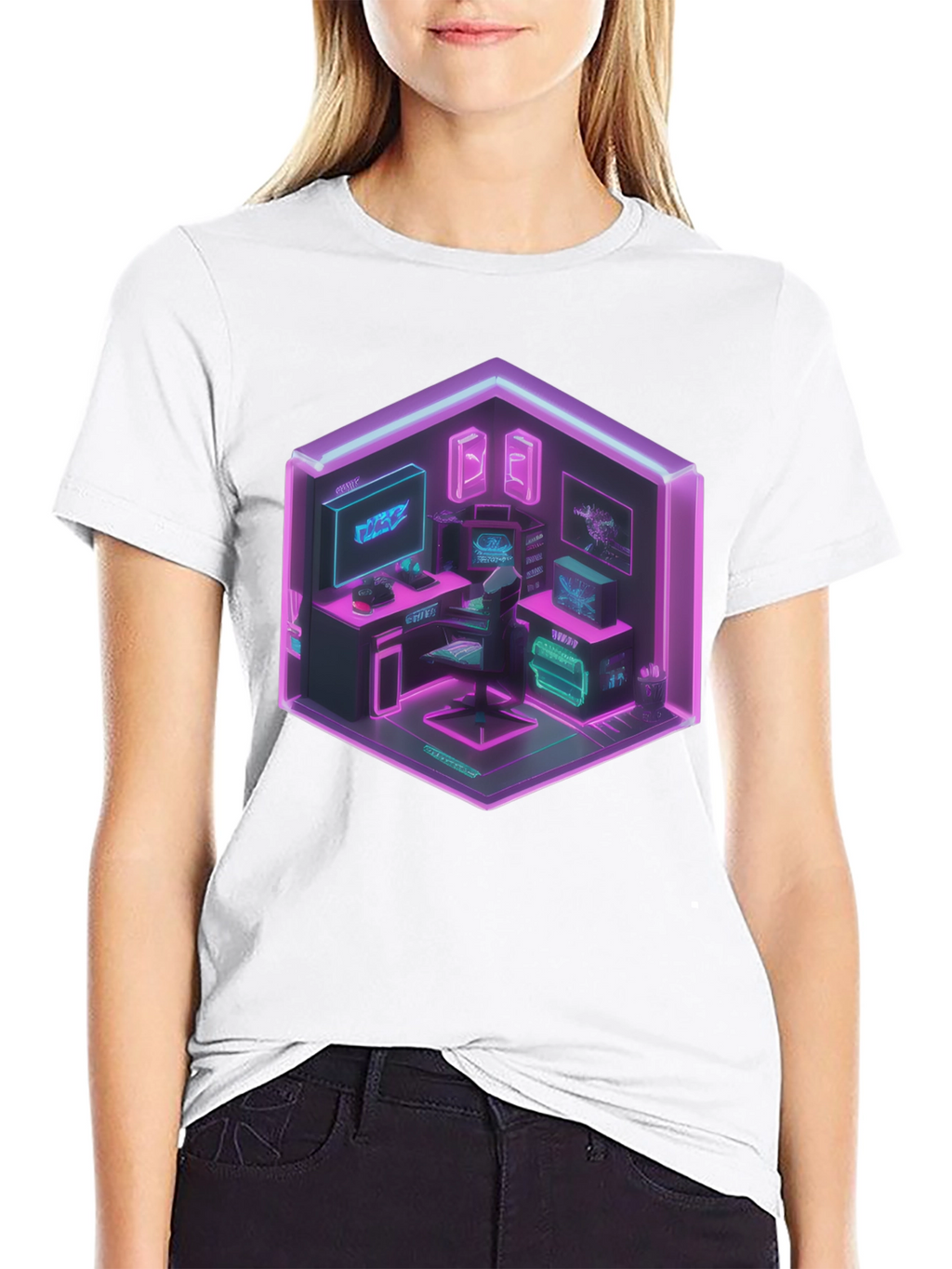 Cyberpunk Gaming Room T-Shirt