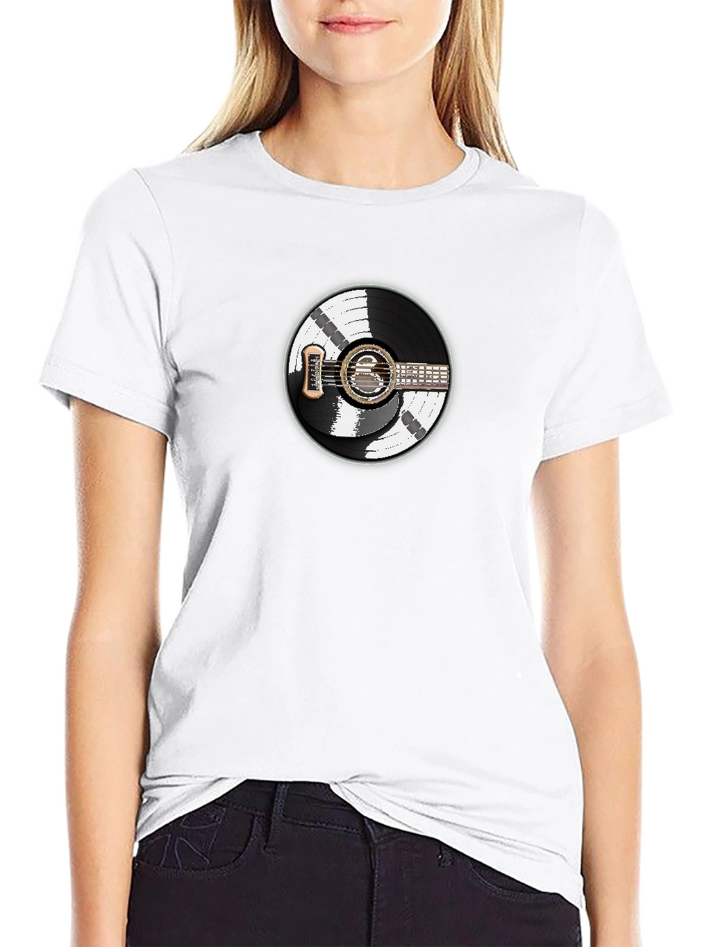 Vinyl Record Guitar Graphic T-Shirt