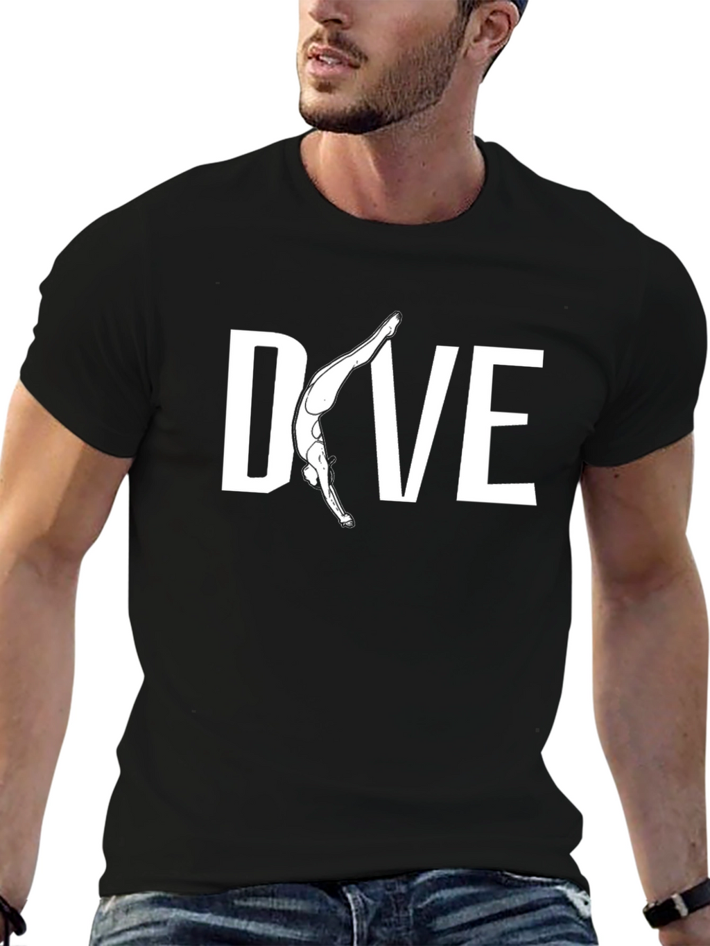 Dive T-Shirt - Black Tee with Diver Graphic