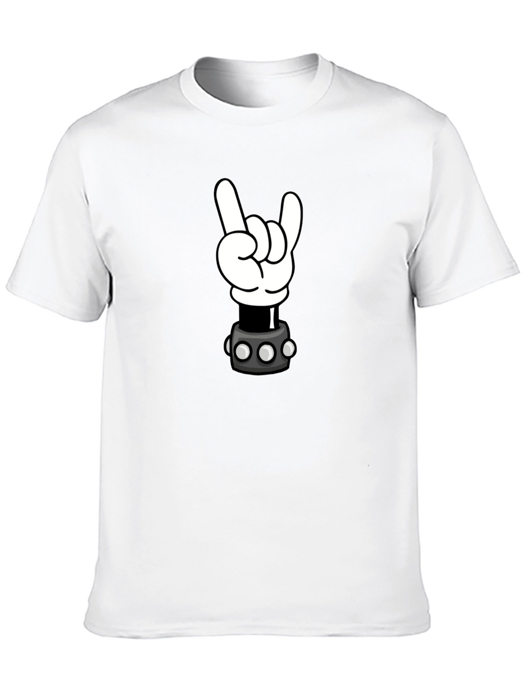 Cartoon Rock Hand Graphic T-Shirt