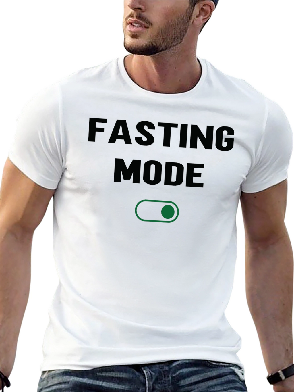 Fasting Mode Graphic Tee - Black Cotton