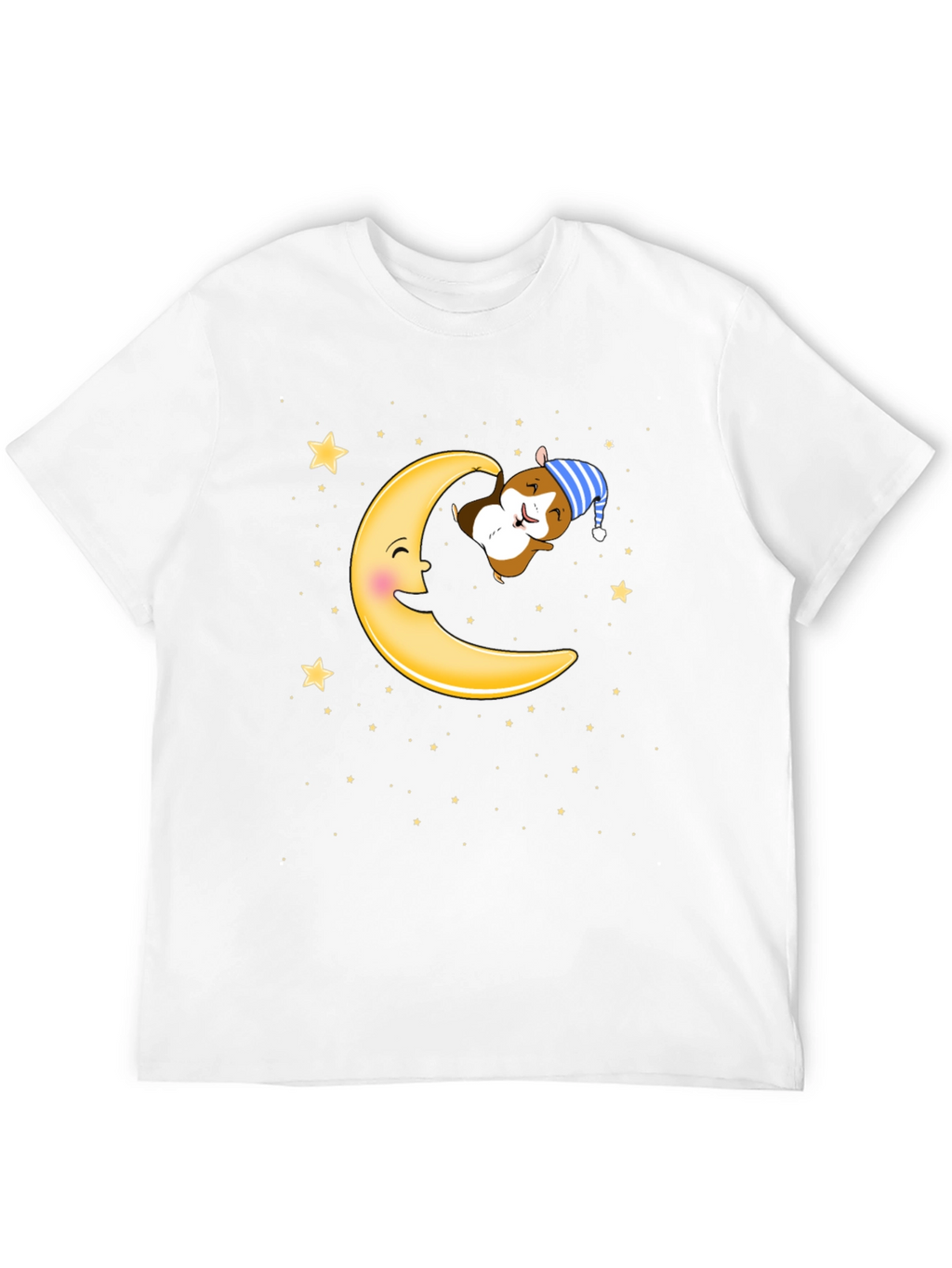 Sleepy Hamster Moon T-Shirt - Cute Cartoon Graphic Tee