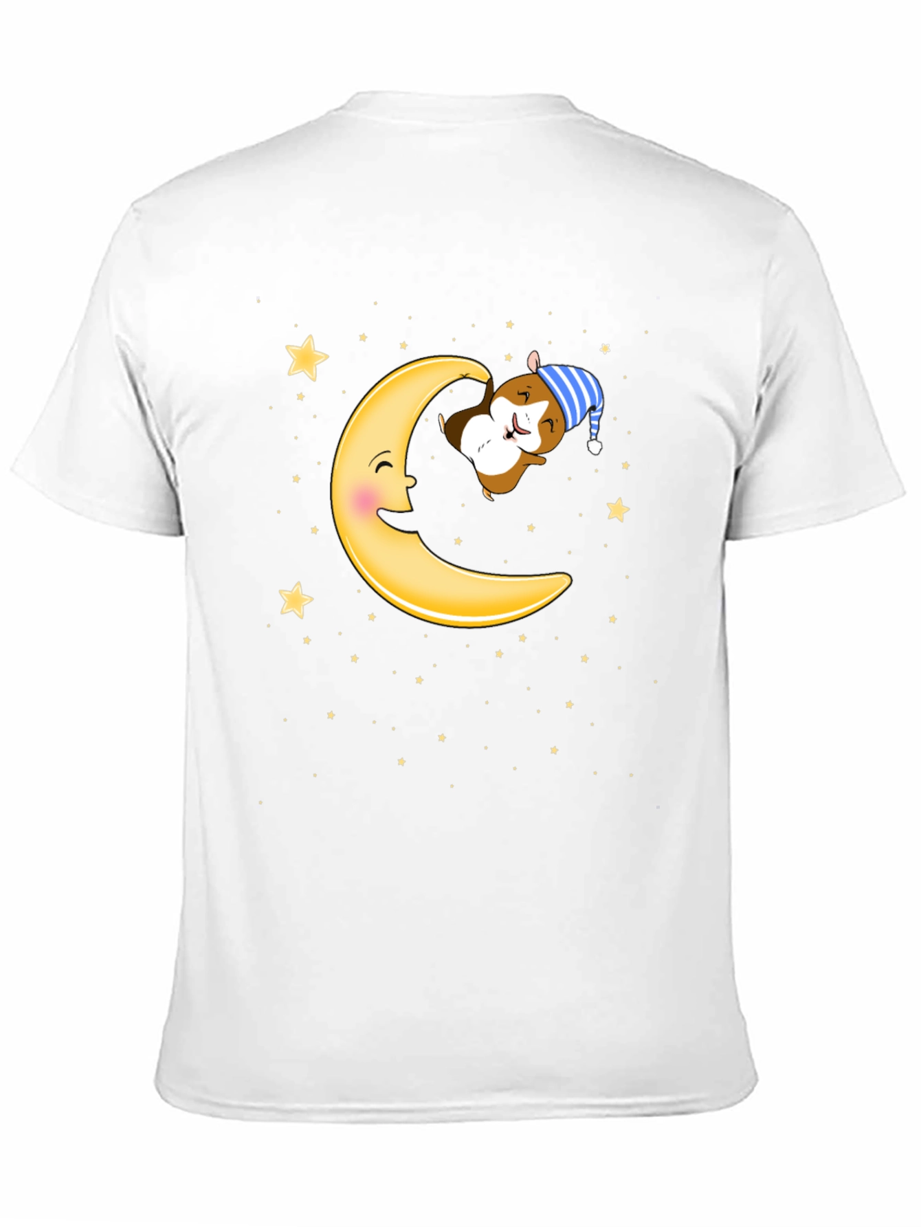 Sleepy Hamster Moon T-Shirt - Cute Cartoon Graphic Tee