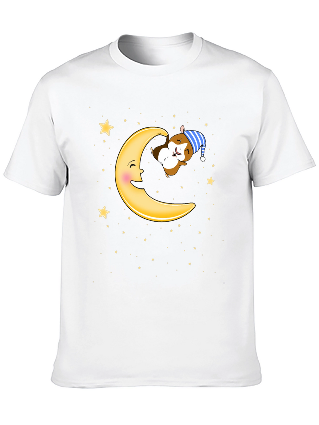 Sleepy Hamster Moon T-Shirt - Cute Cartoon Graphic Tee
