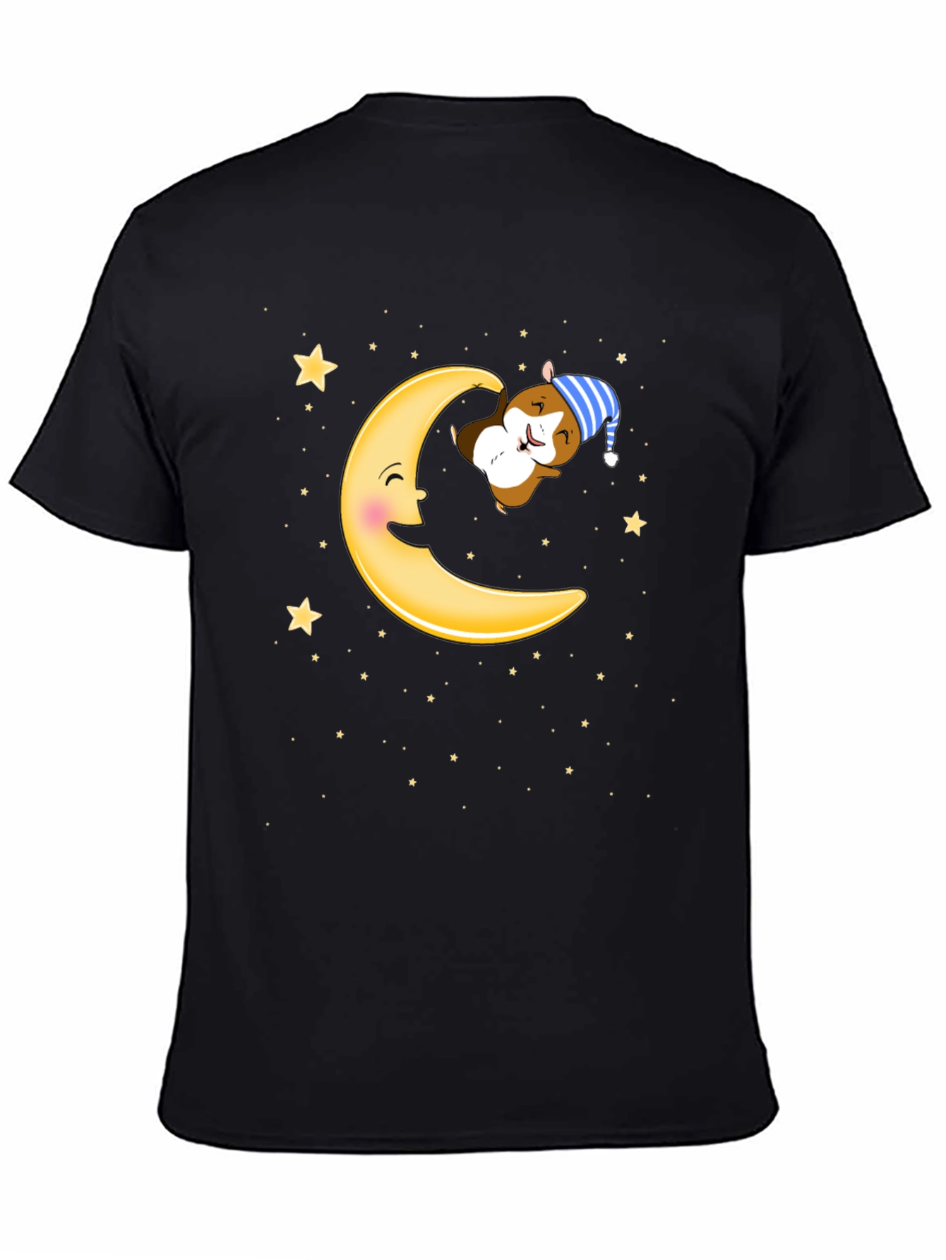 Sleepy Hamster Moon T-Shirt - Cute Cartoon Graphic Tee
