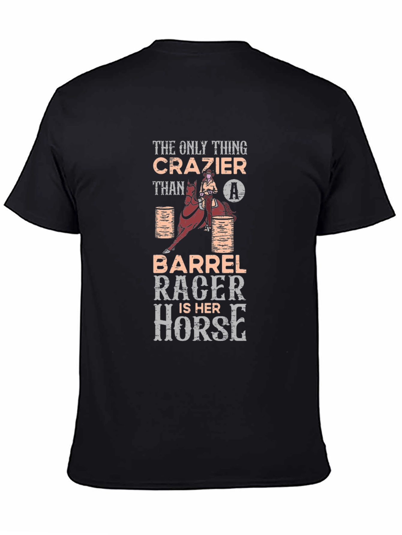 Crazy Barrel Racer & Horse Graphic T-Shirt