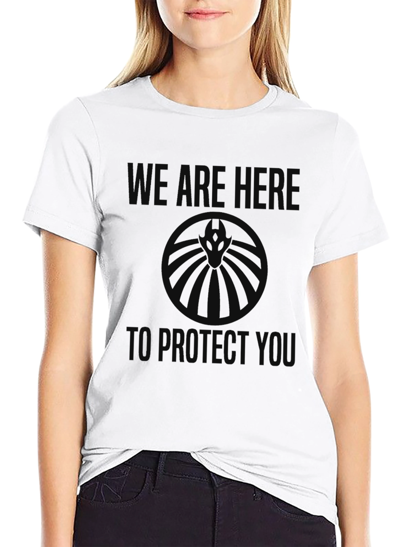 Black Graphic Tee - Hydra Protect You T-Shirt