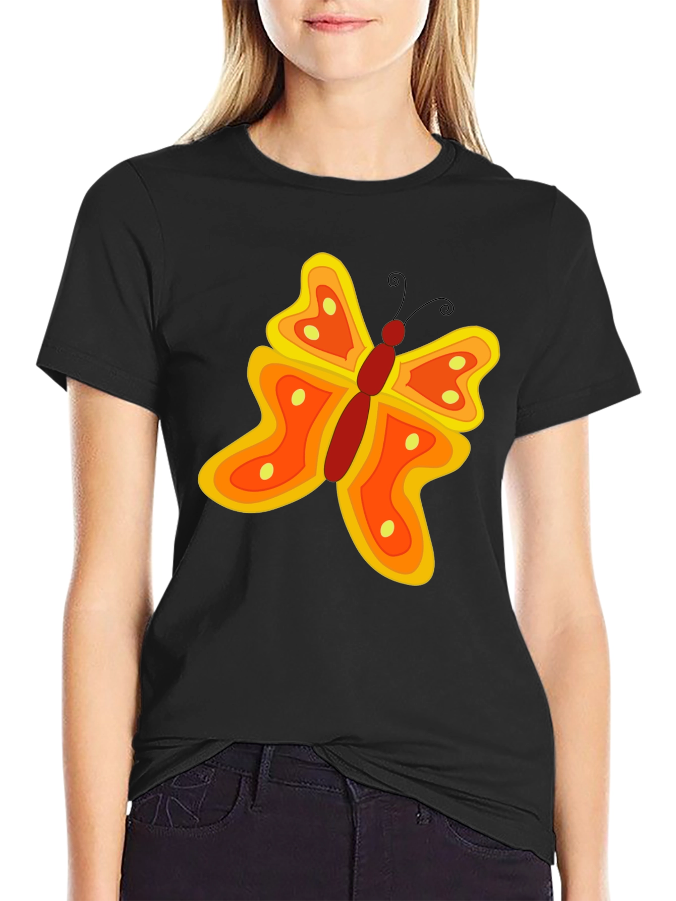 Butterfly Graphic Tee - Stylish Mens Black T-Shirt