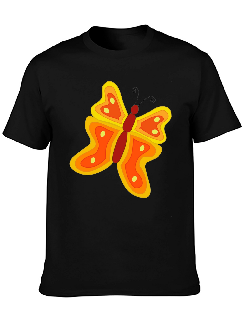 Butterfly Graphic Tee - Stylish Mens Black T-Shirt