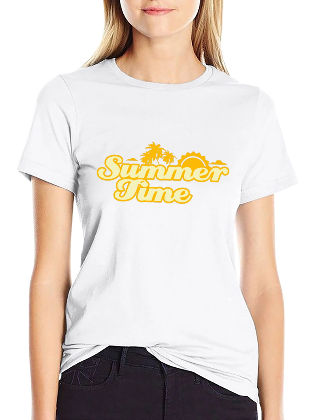 Summer Time Graphic Tee - Black Cotton Blend