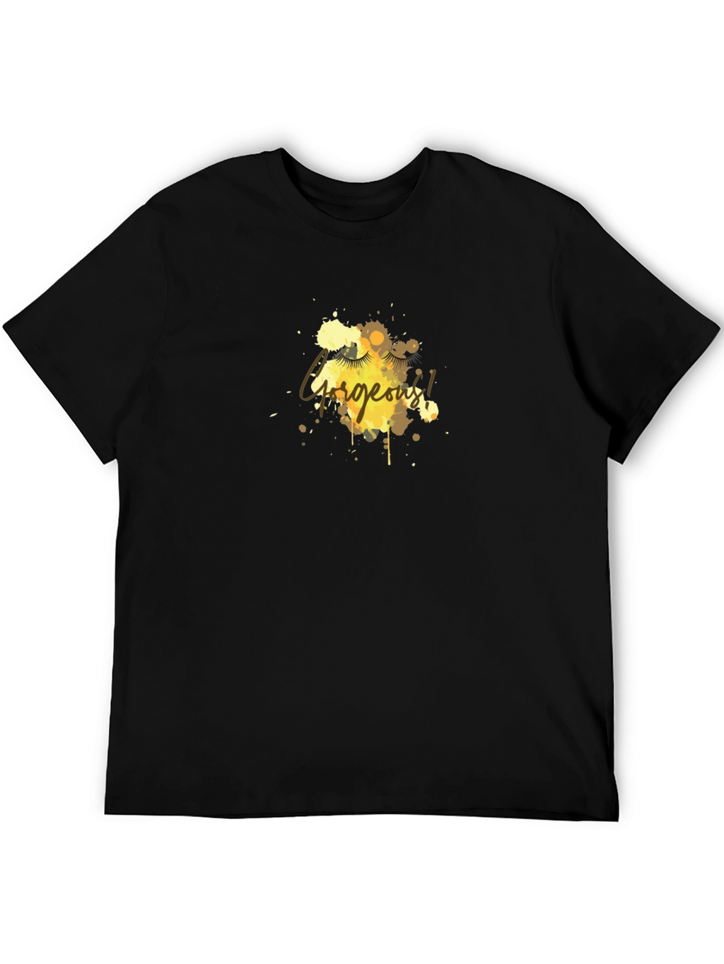 Gorgeous Eyelash Graphic Tee - Black Cotton Blend