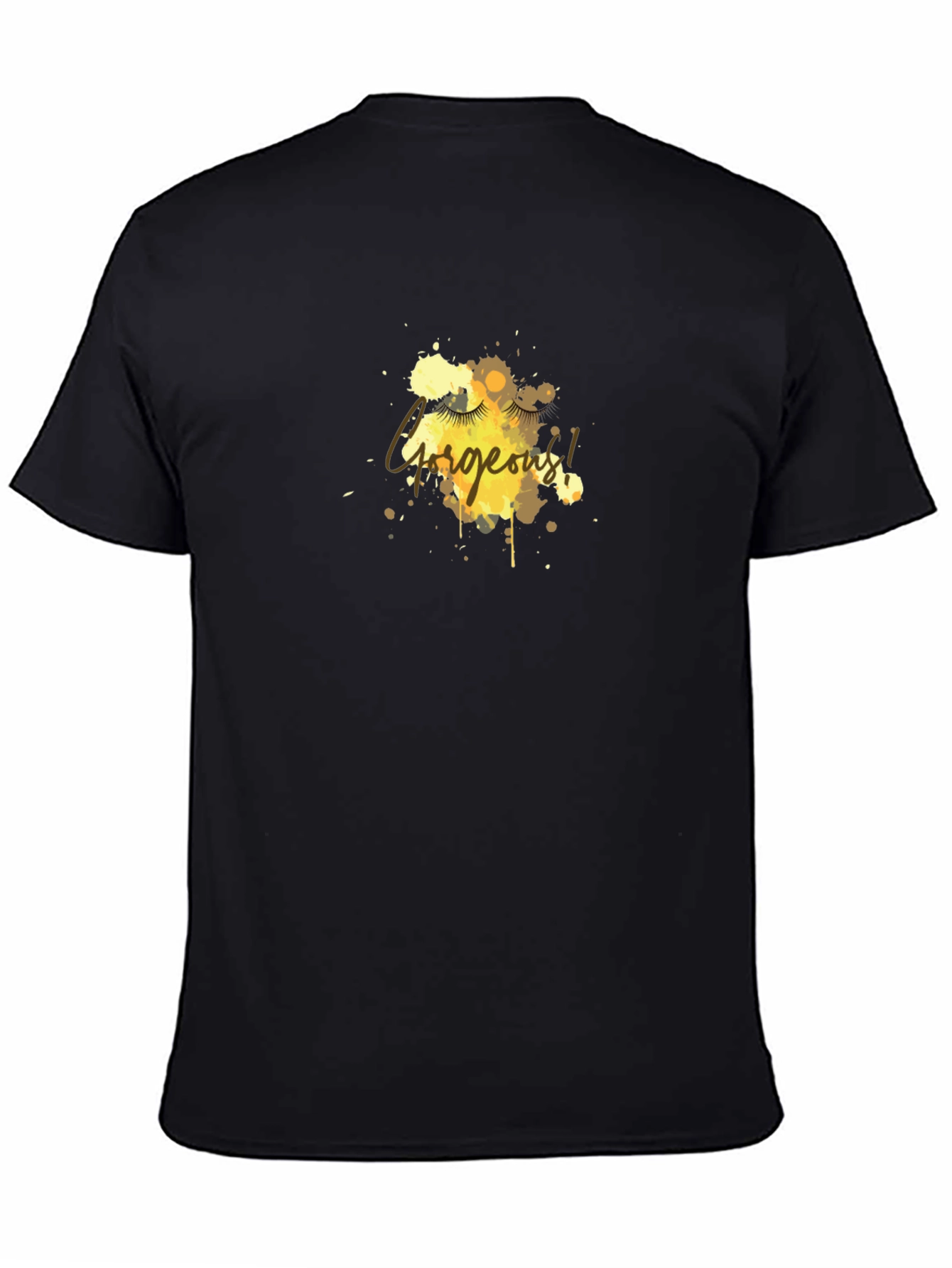 Gorgeous Eyelash Graphic Tee - Black Cotton Blend