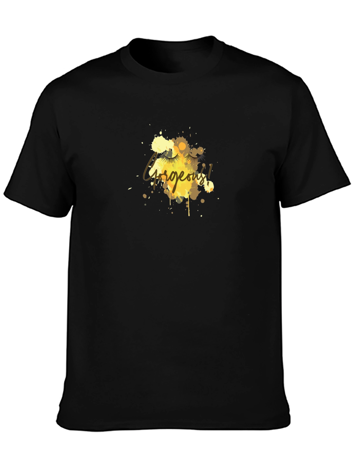Gorgeous Eyelash Graphic Tee - Black Cotton Blend