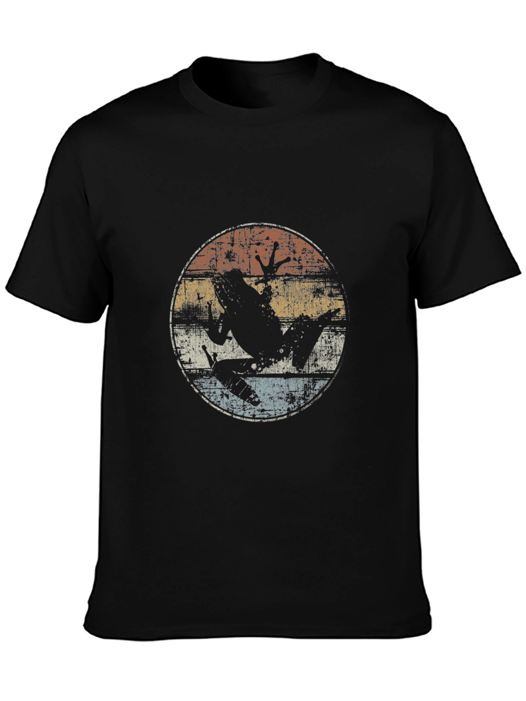 Retro Frog Graphic Tee - Distressed Design