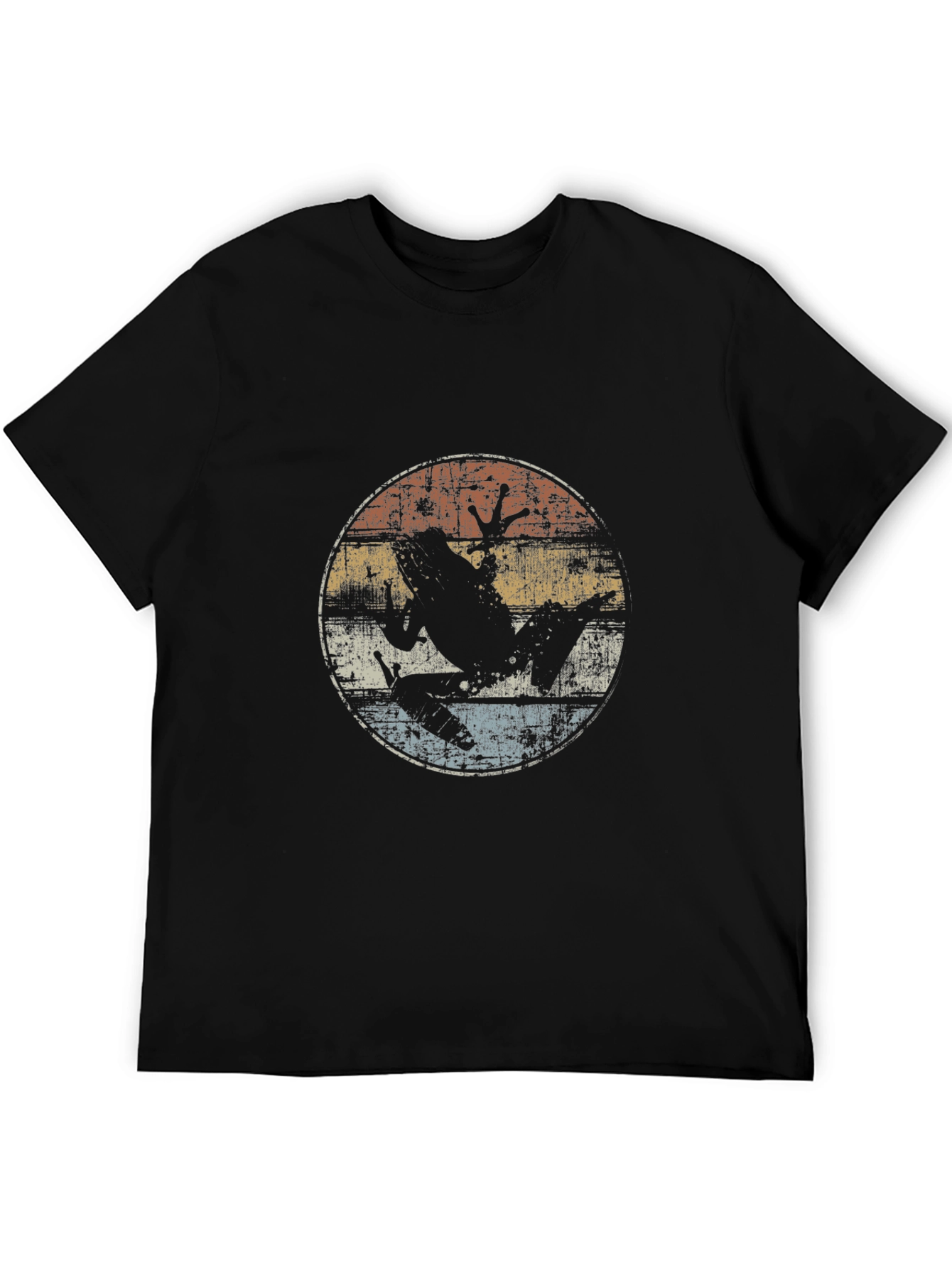 Retro Frog Graphic Tee - Distressed Design