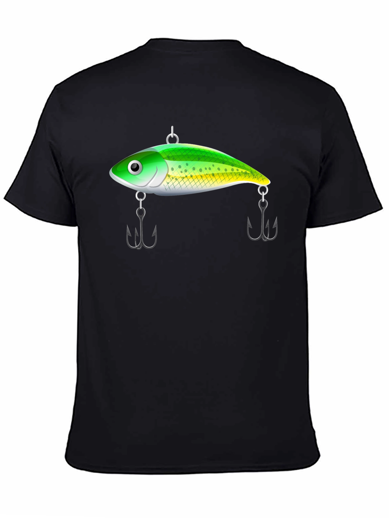 Fishing Lure Graphic Tee - Black Cotton T-Shirt