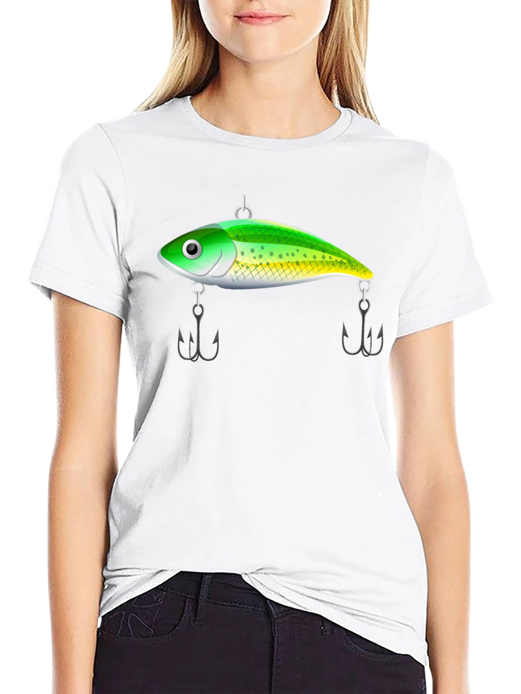 Fishing Lure Graphic Tee - Black Cotton T-Shirt