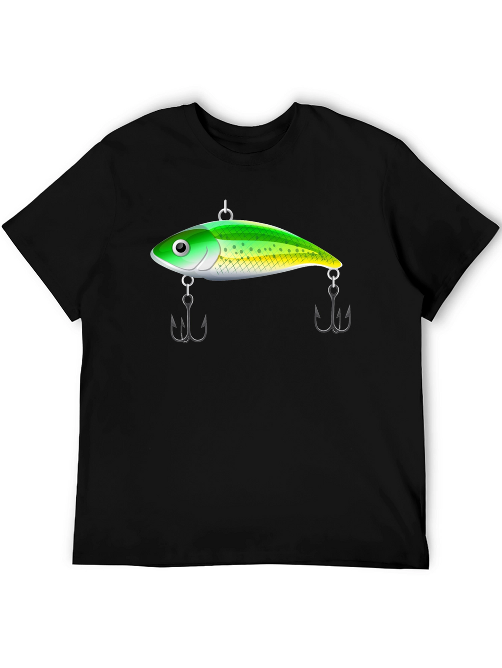 Fishing Lure Graphic Tee - Black Cotton T-Shirt