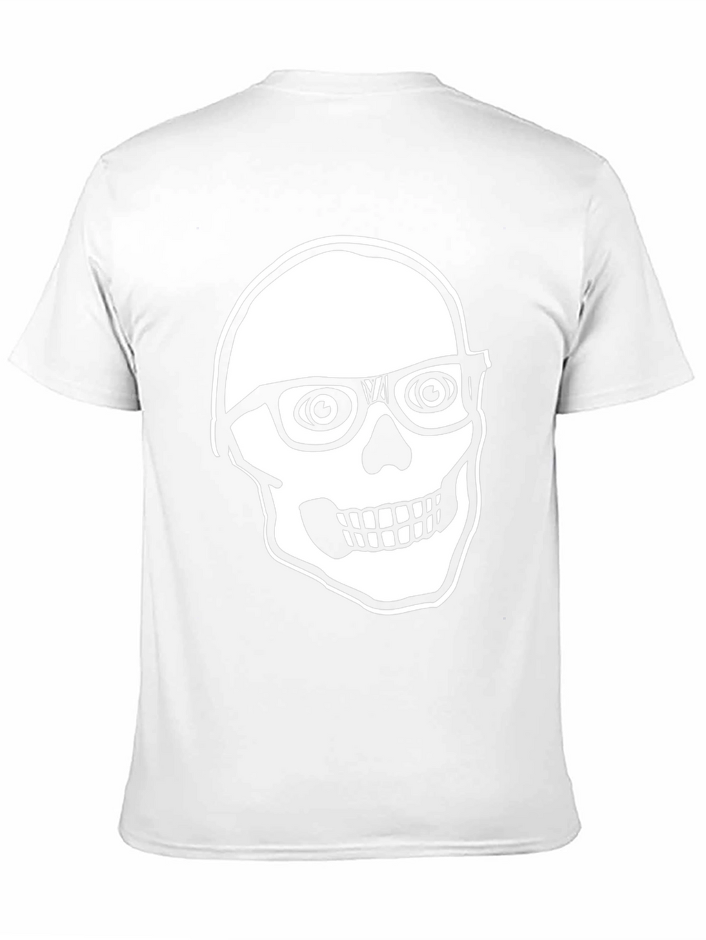 Skull with Glasses Graphic Tee - Black Cotton T-Shirt