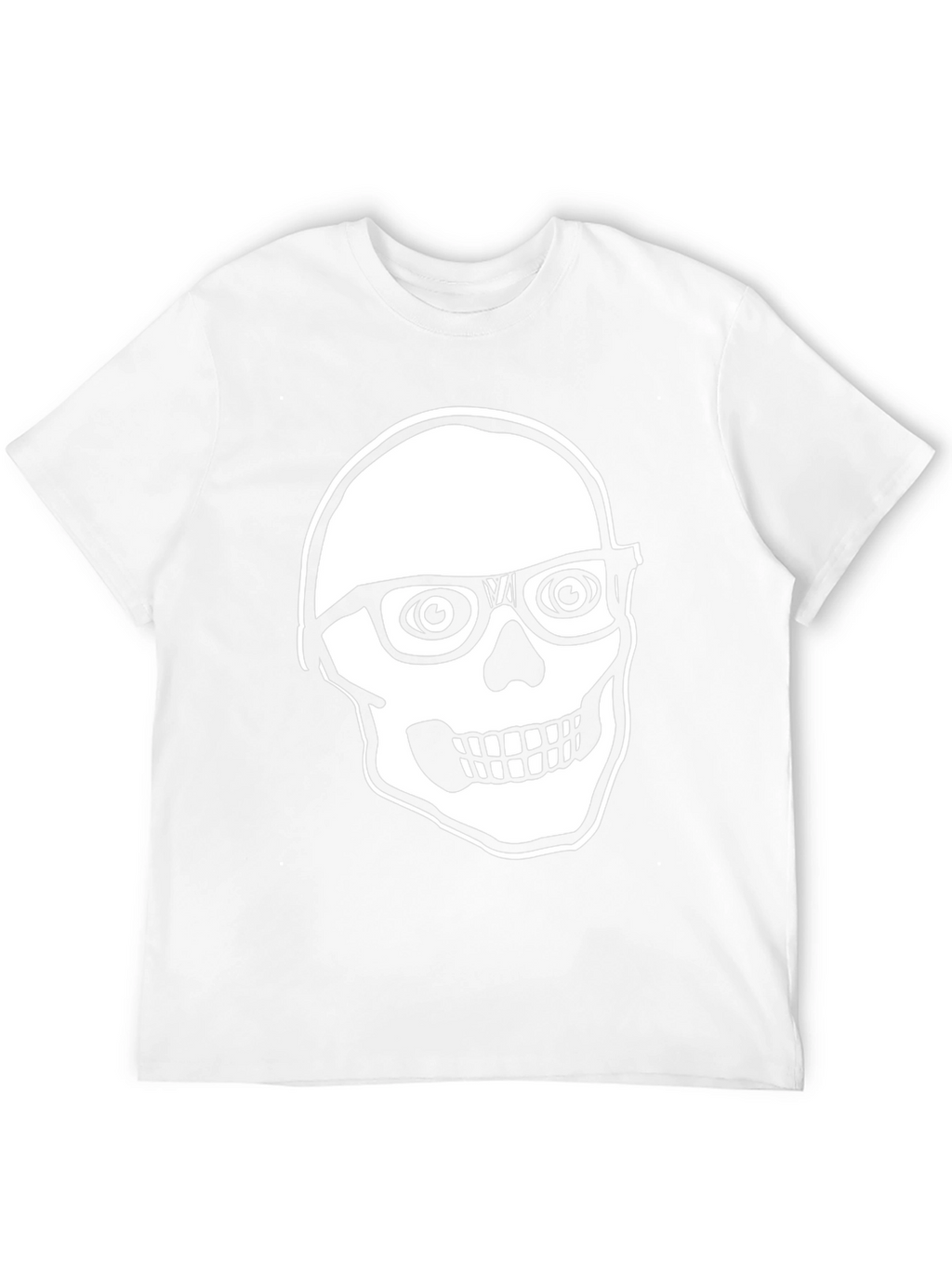 Skull with Glasses Graphic Tee - Black Cotton T-Shirt