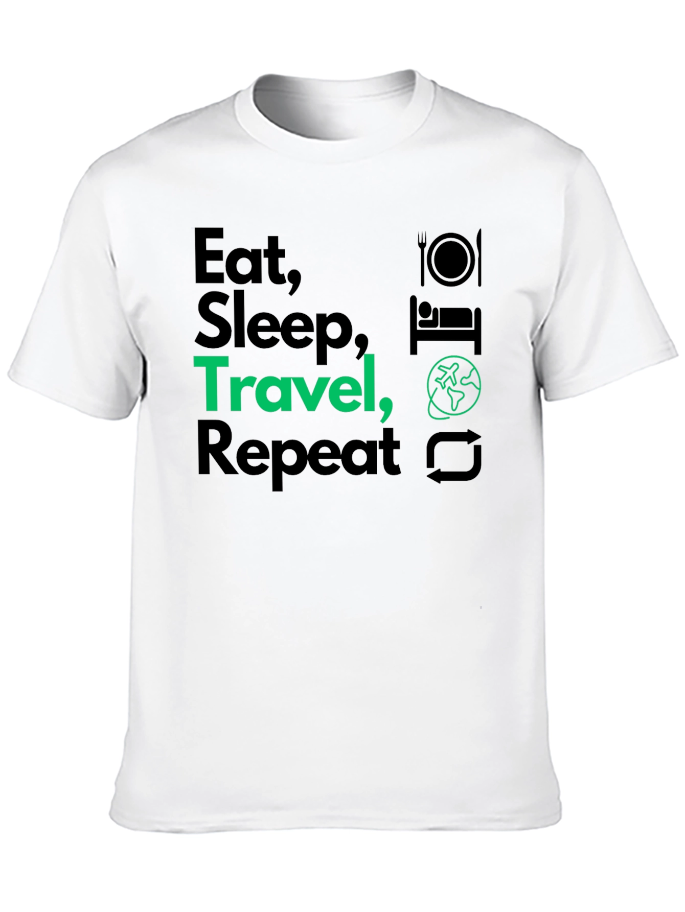 Eat Sleep Travel Repeat Graphic T-Shirt