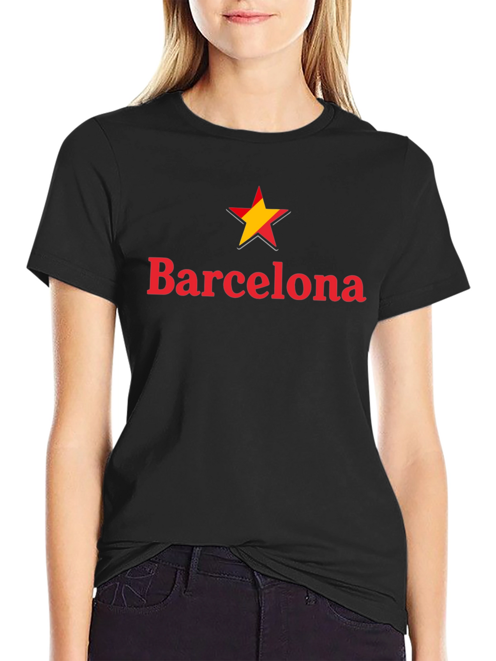 Barcelona Star Graphic Black T-Shirt