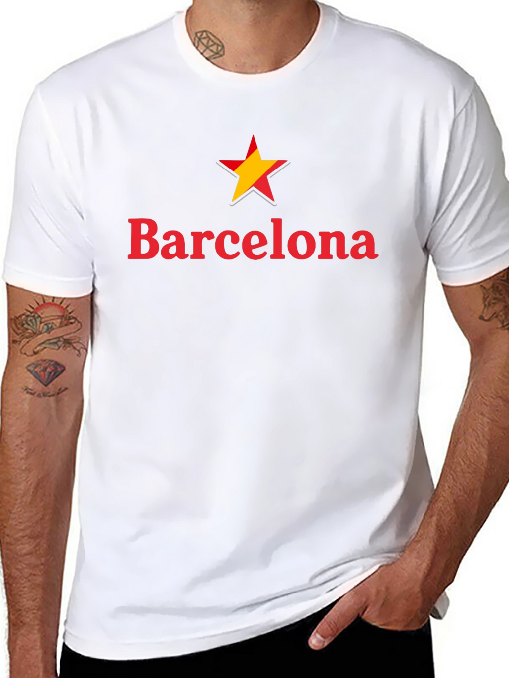 Barcelona Star Graphic Black T-Shirt
