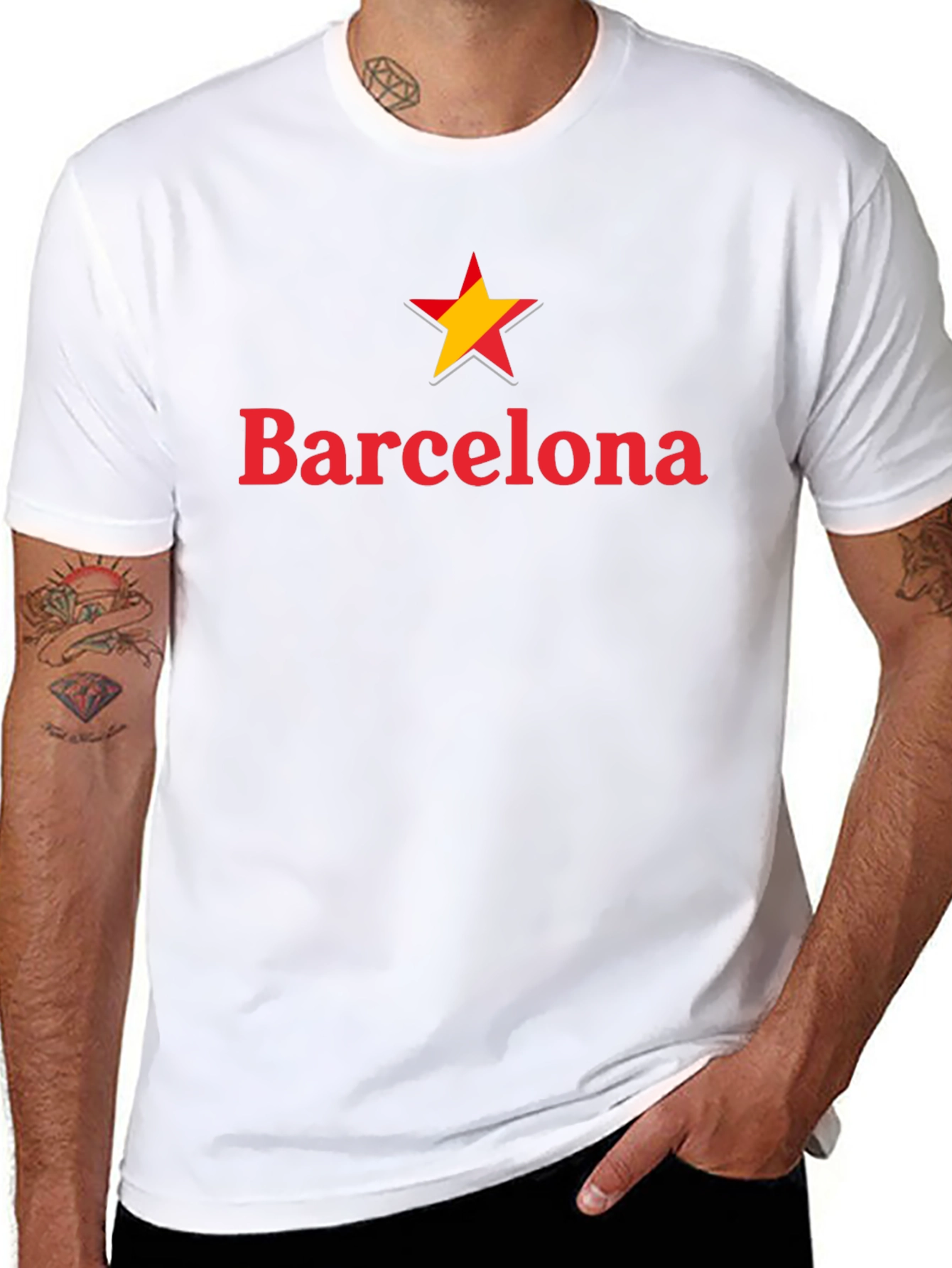 Barcelona Star Graphic Black T-Shirt