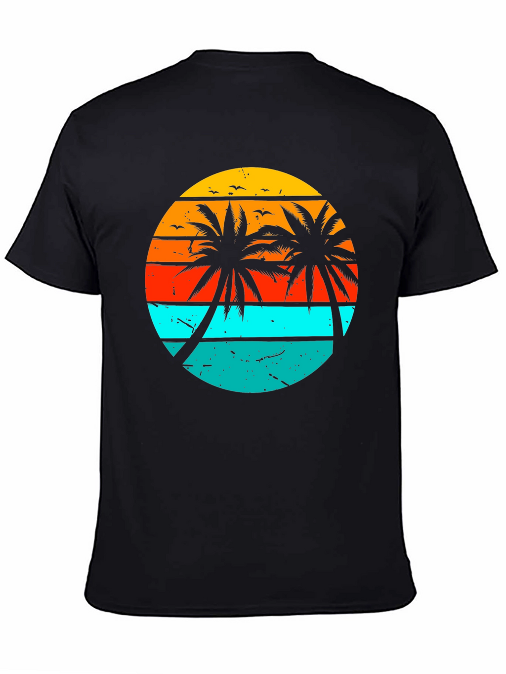 Retro Sunset Palm Tree Graphic T-Shirt