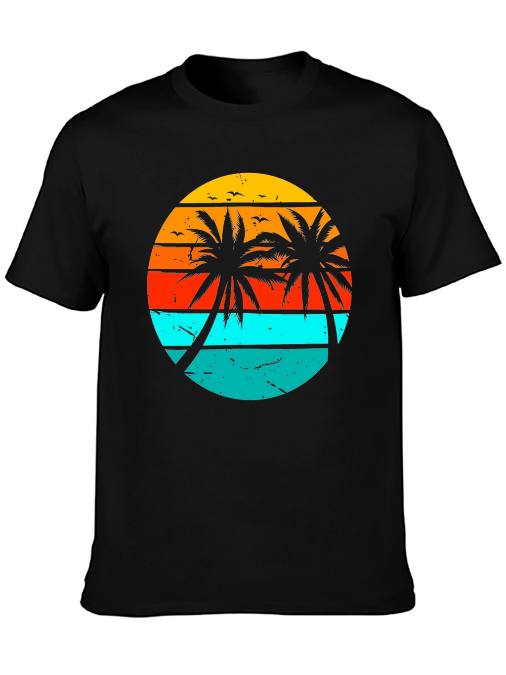 Retro Sunset Palm Tree Graphic T-Shirt