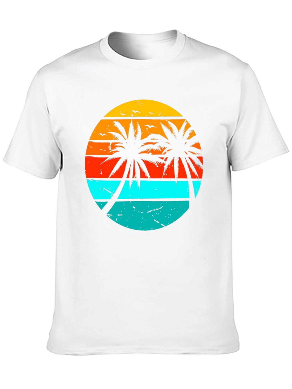 Retro Sunset Palm Tree Graphic T-Shirt