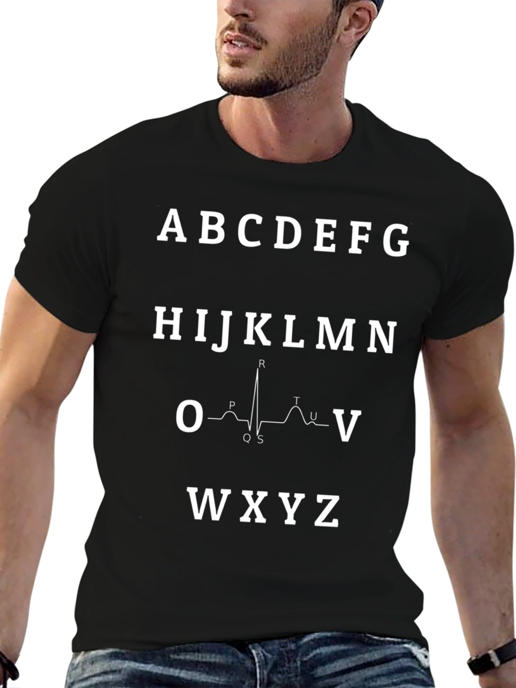 ECG Alphabet T-Shirt - Unique Medical Design
