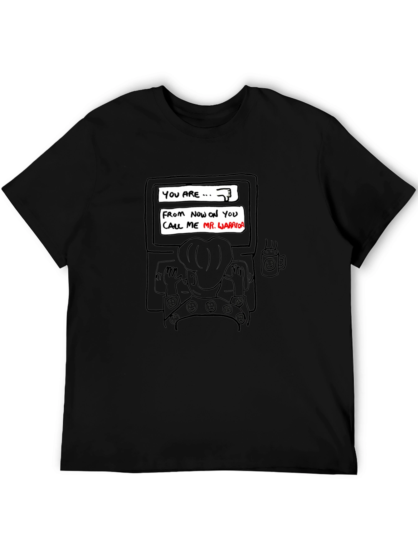 Mr. Warrior Graphic Tee - Black Cotton Casual T-Shirt