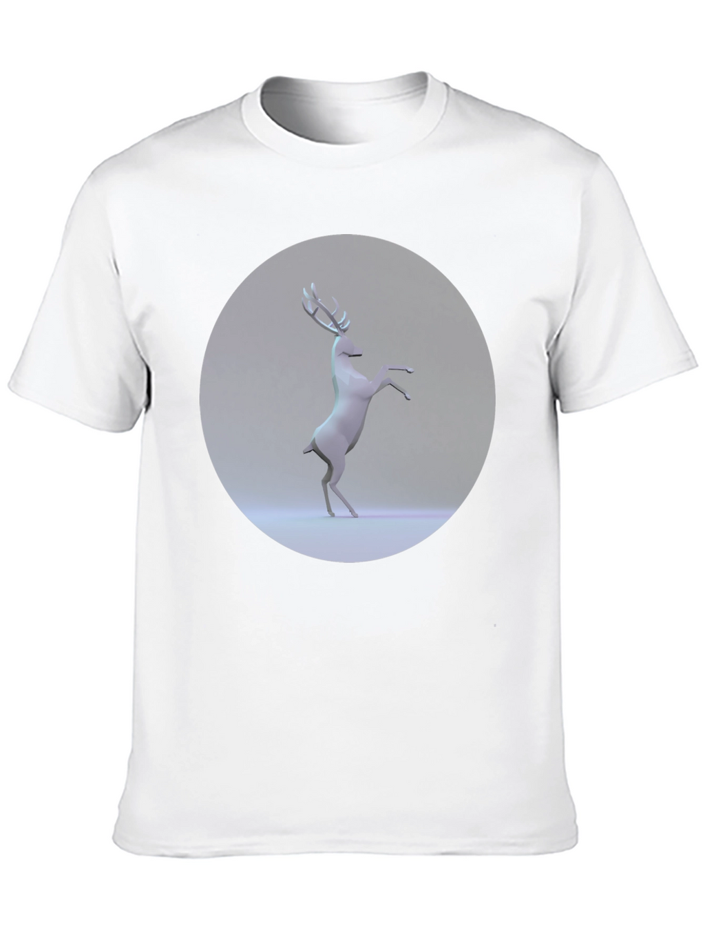 Geometric Deer Graphic Tee - Modern Black T-Shirt