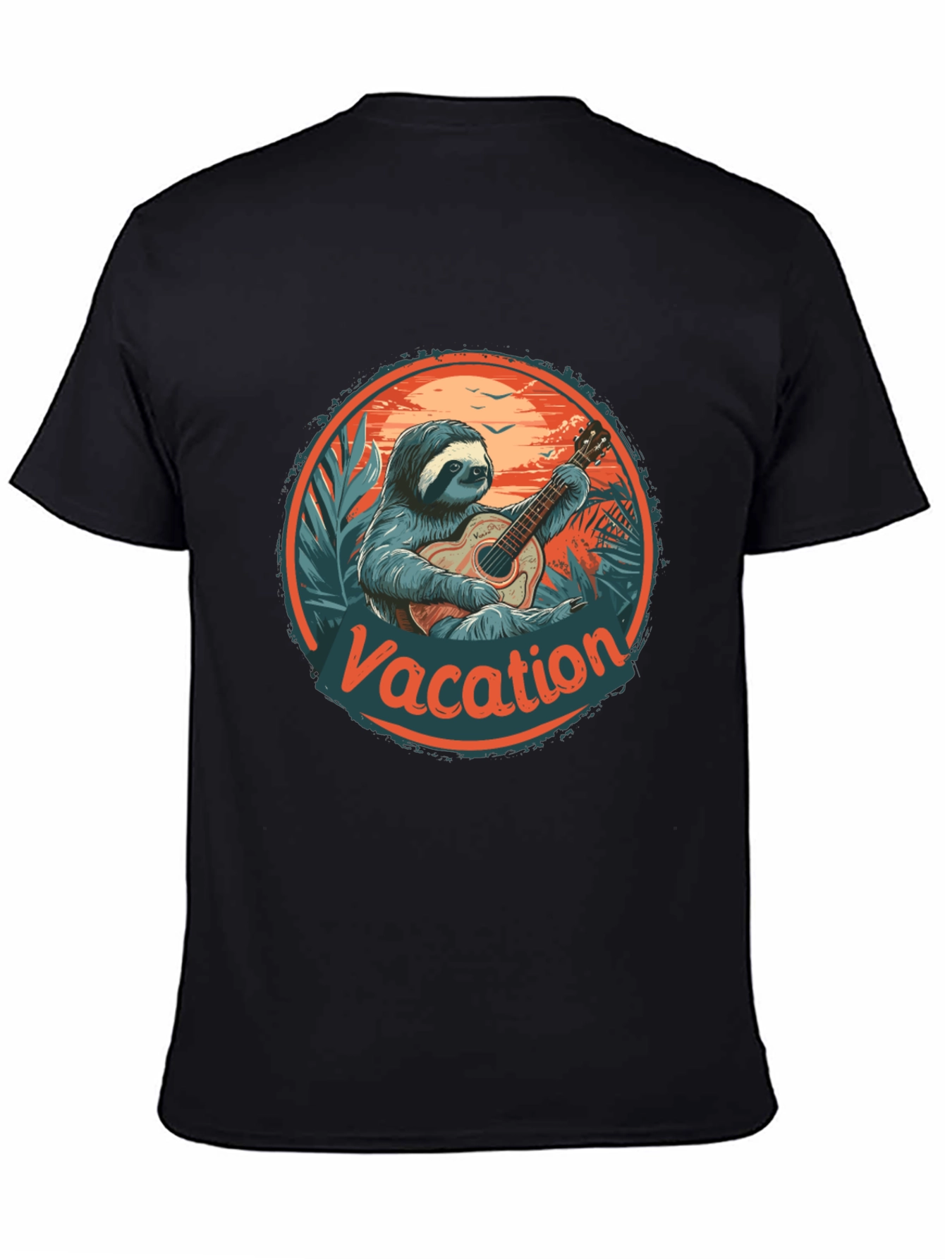 Vacation Sloth Guitar T-Shirt - Island Vibes