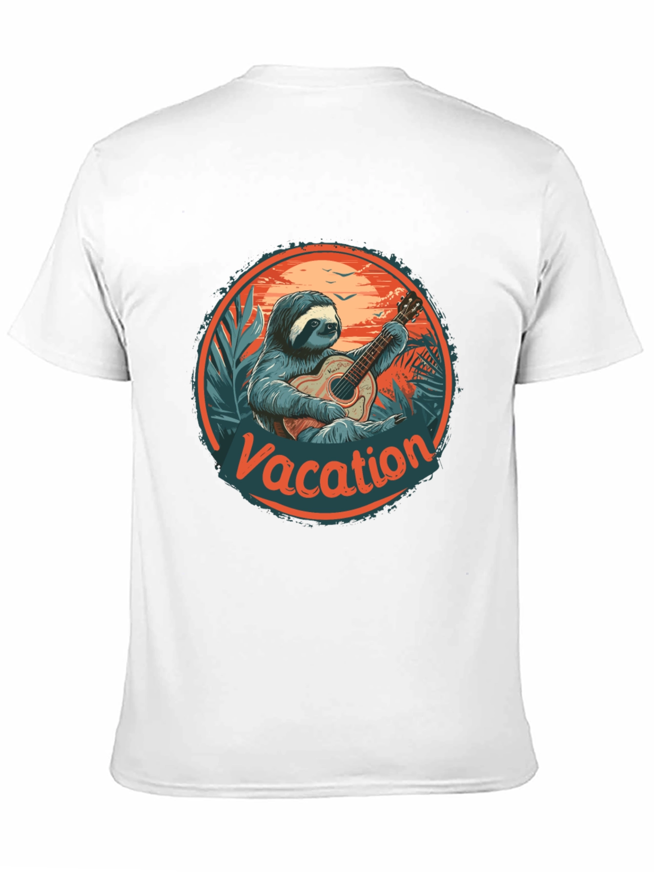 Vacation Sloth Guitar T-Shirt - Island Vibes