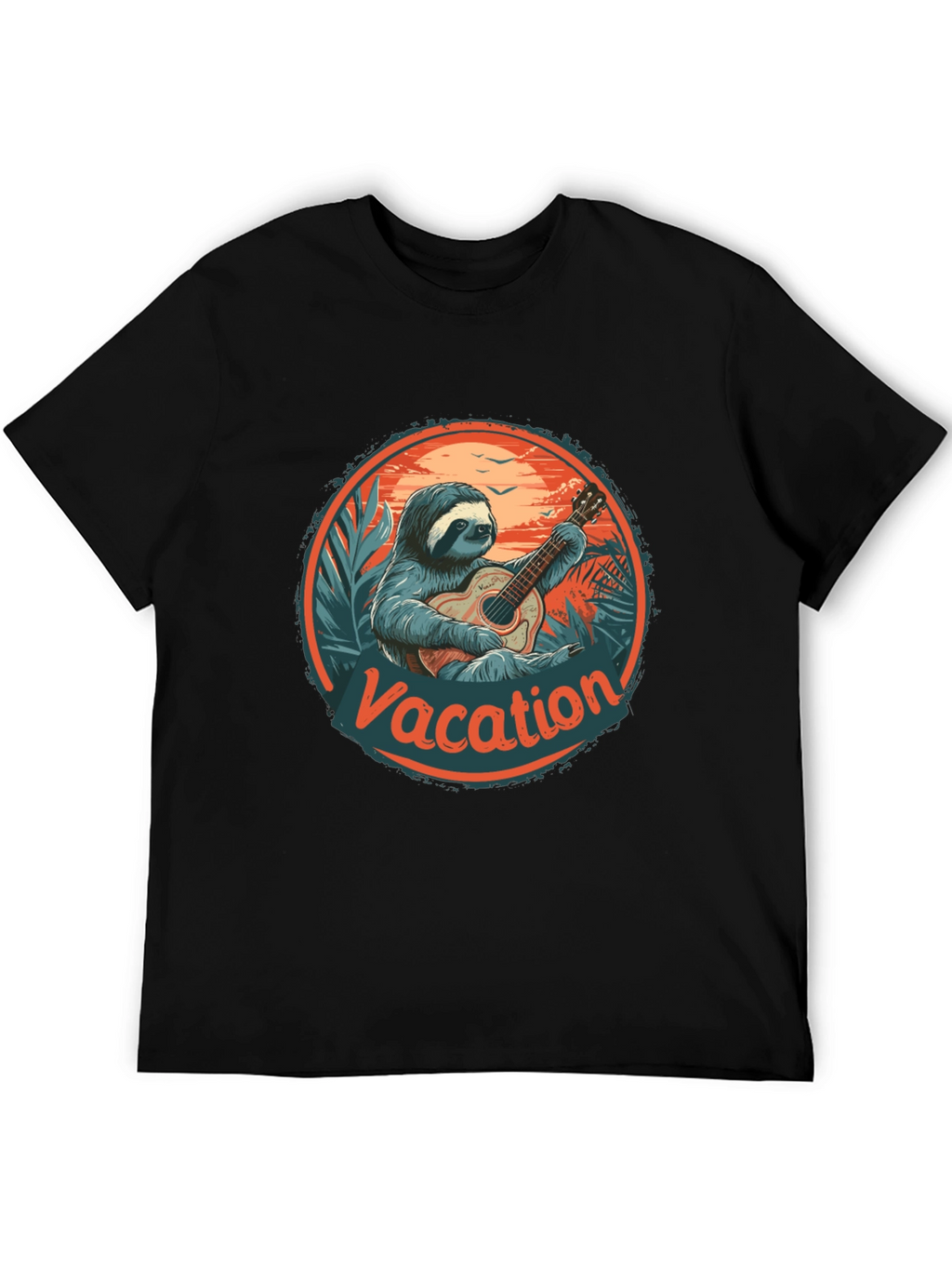 Vacation Sloth Guitar T-Shirt - Island Vibes