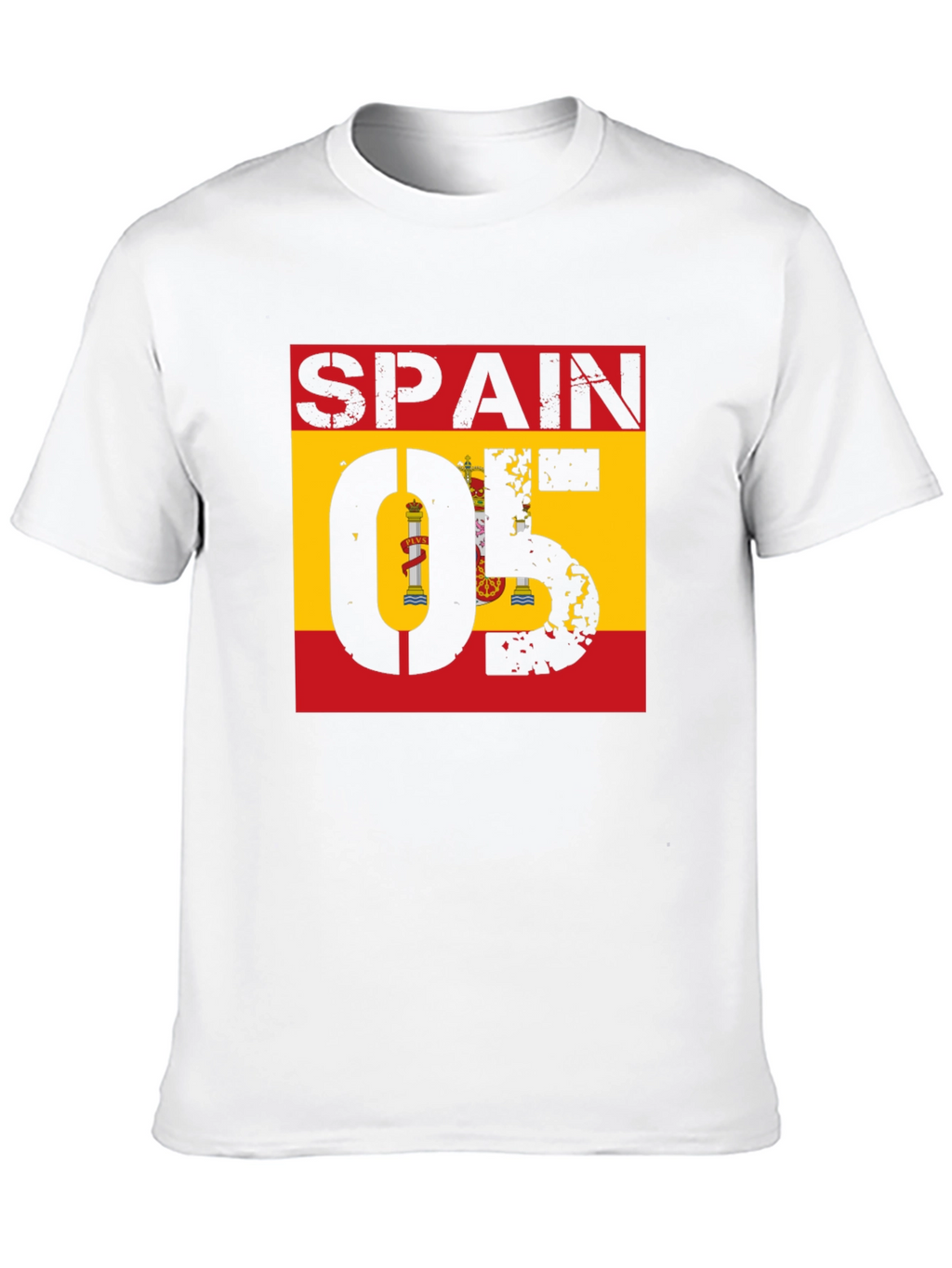 Spain 05 Flag Graphic Tee - Black Cotton Shirt
