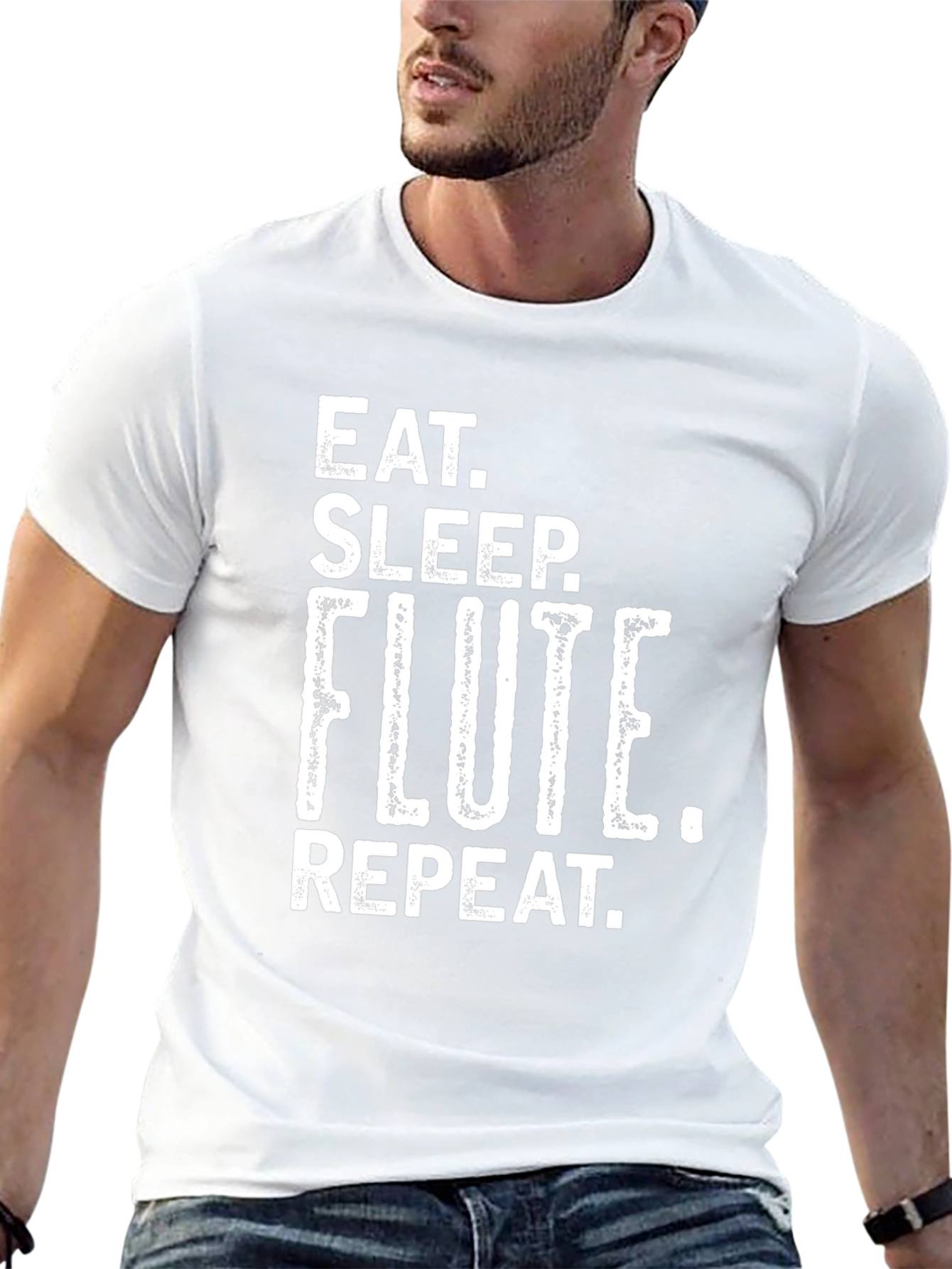 Eat Sleep Flute Repeat Graphic Tee